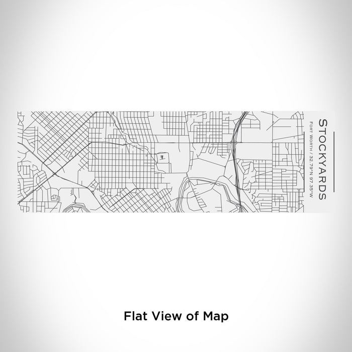 Rendered View of Stockyards Fort Worth Map Engraving on 10oz Stainless Steel Insulated Cup with Sliding Lid in White