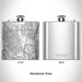Rendered View of Stockyards Fort Worth Map Engraving on 6oz Stainless Steel Flask