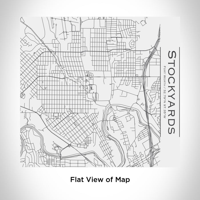 Rendered View of Stockyards Fort Worth Map Engraving on 17oz Stainless Steel Insulated Tumbler in White