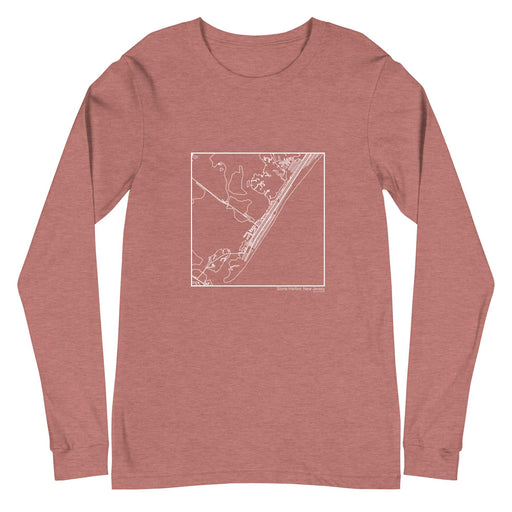 Stone Harbor New Jersey  Map Unisex Long-Sleeve T-shirt with City inscription in Heather Mauve