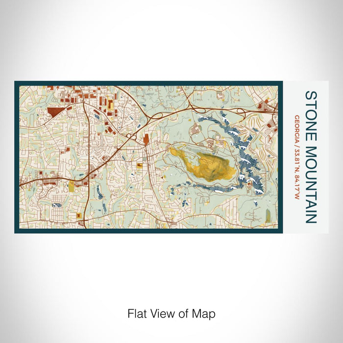 Rendered View of Stone Mountain Georgia Map on 17oz Stainless Steel Insulated Bottle with printed woodblock style map