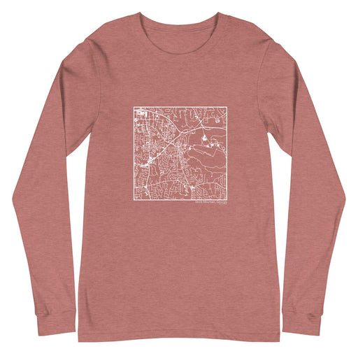 Stone Mountain Georgia  Map Unisex Long-Sleeve T-shirt with City inscription in Heather Mauve