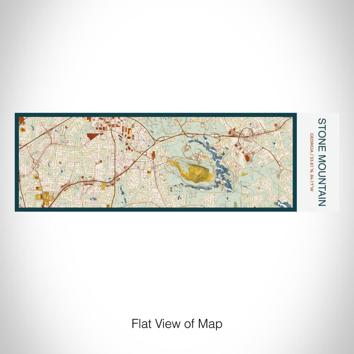 Rendered View of Stone Mountain Georgia Map on 10oz Stainless Steel Insulated Cup in Woodblock with Sliding Lid
