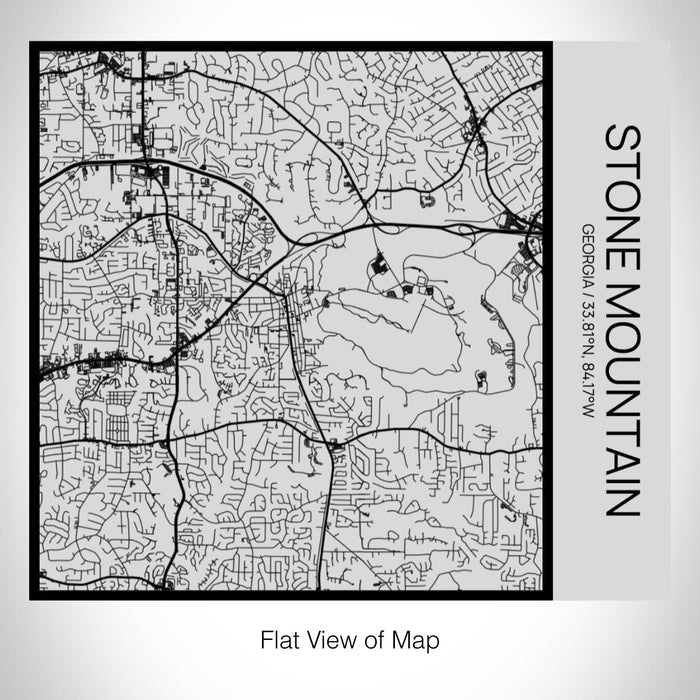 Rendered View of Stone Mountain Georgia Map on 17oz Stainless Steel Insulated Tumbler in Tactile Lines with Succulent in Background