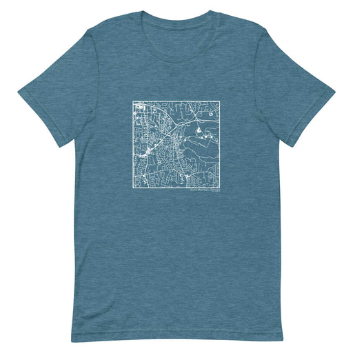 Stone Mountain Georgia  Map Unisex T-Shirt with City inscription in Heather Teal