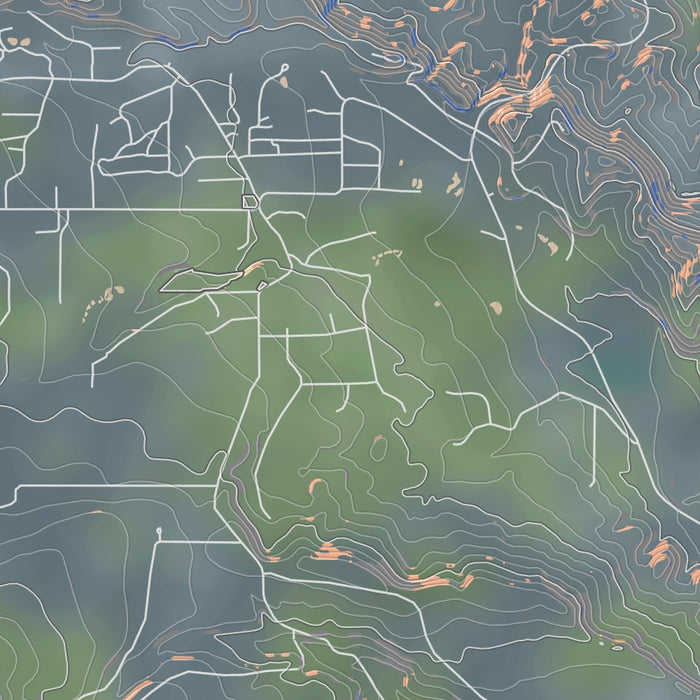 Story Wyoming Map Print in Afternoon Style Zoomed In Close Up Showing Details