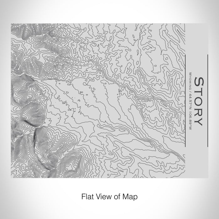 Rendered View of Story Wyoming Map on 20oz Stainless Steel Insulated Bottle with Bamboo Top