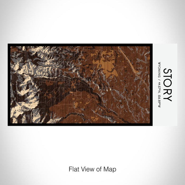 Rendered View of Story Wyoming Map on 17oz Stainless Steel Insulated Bottle with printed ember style map