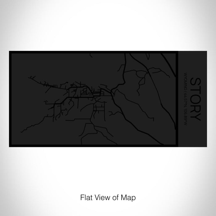Rendered View of Story Wyoming Map on 17oz Stainless Steel Insulated Cola Bottle in Stainless in Matte Black