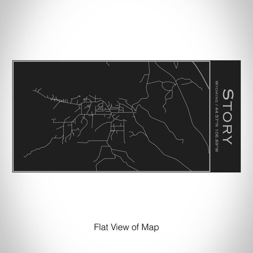 Rendered View of Story Wyoming Map on 17oz Stainless Steel Insulated Cola Bottle in Black