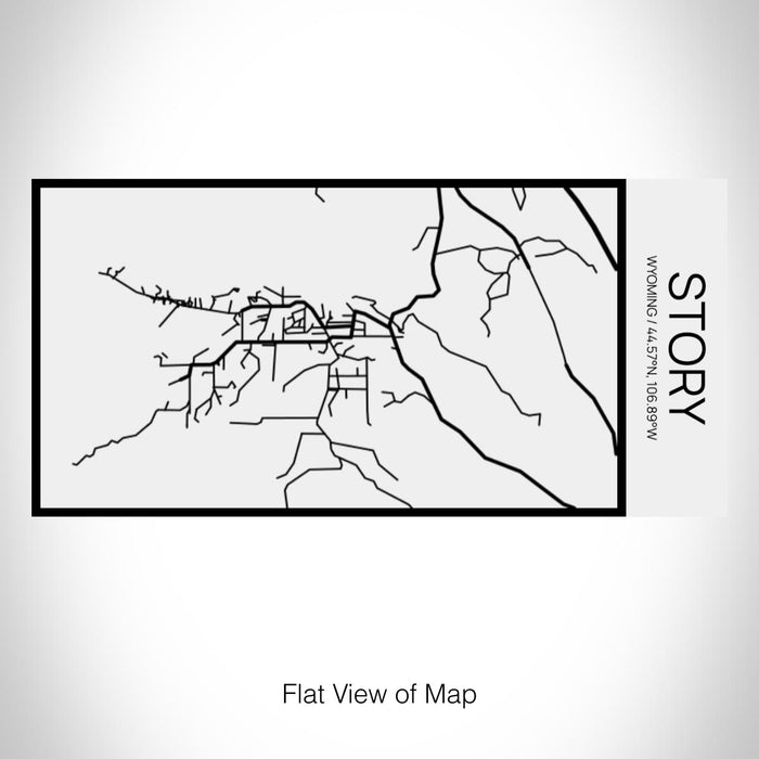 Rendered View of Story Wyoming Map on 17oz Stainless Steel Insulated Cola Bottle in Stainless in Matte White