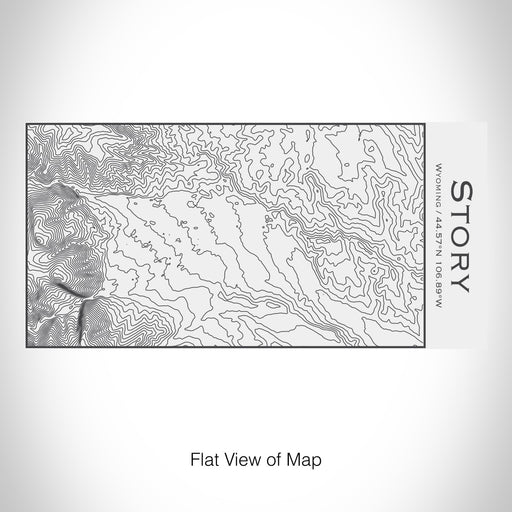 Rendered View of Story Wyoming Map on 17oz Stainless Steel Insulated Cola Bottle in White