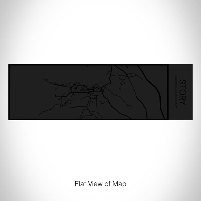 Rendered View of Story Wyoming Map on 10oz Stainless Steel Insulated Cup in Matte Black with Sliding Lid