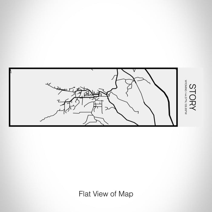Rendered View of Story Wyoming Map on 10oz Stainless Steel Insulated Cup in Matte White with Sliding Lid