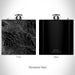 Rendered View of Story Wyoming Map on 6oz Stainless Steel Flask in Black