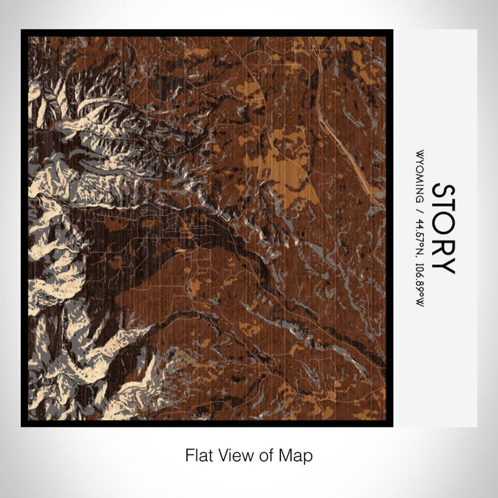 Rendered View of Story Wyoming Map on 17oz Stainless Steel Insulated Tumbler in Ember Map Style