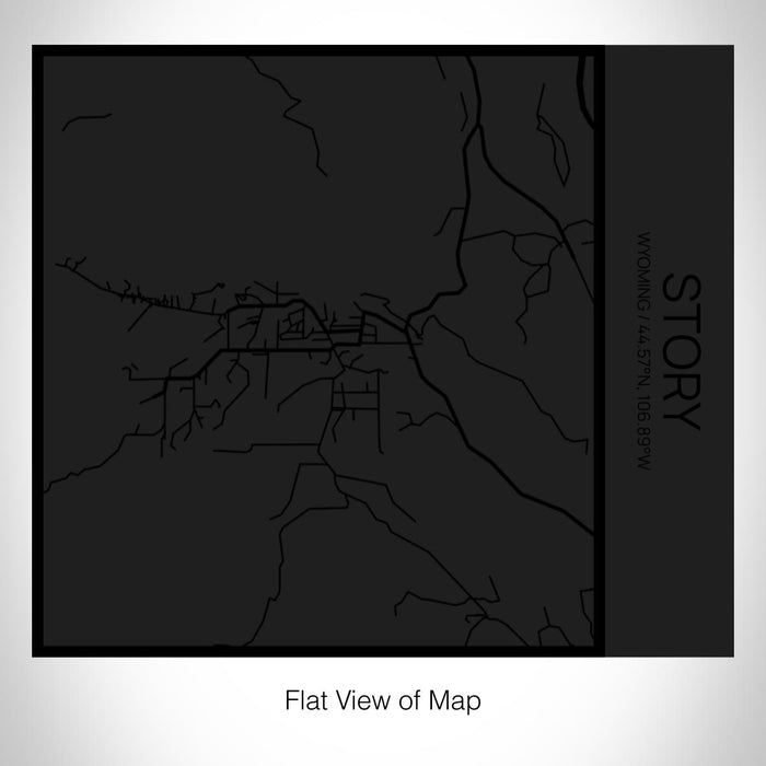 Rendered View of Story Wyoming Map on 17oz Stainless Steel Insulated Tumbler in Matte Black with Tactile Lines