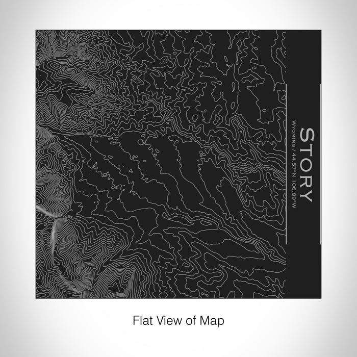 Rendered View of Story Wyoming Map on 17oz Stainless Steel Insulated Tumbler in Black