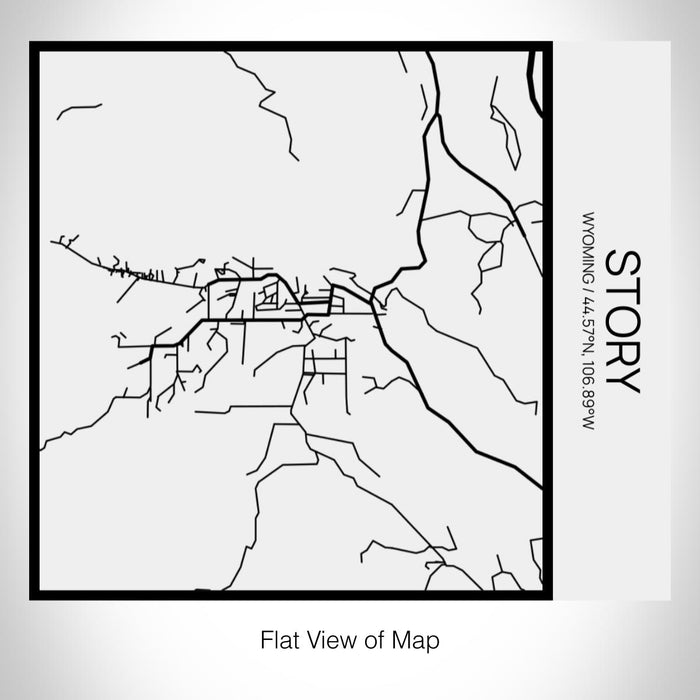 Rendered View of Story Wyoming Map on 17oz Stainless Steel Insulated Tumbler in Matte White with Tactile Lines