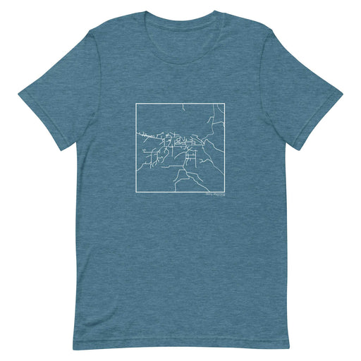 Story Wyoming  Map Unisex T-Shirt with City inscription in Heather Teal