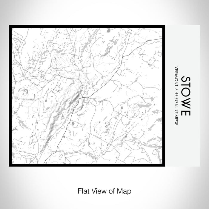 Rendered View of Stowe Vermont Map on 20oz Stainless Steel Insulated Bottle with Bamboo Top with printed classic style map