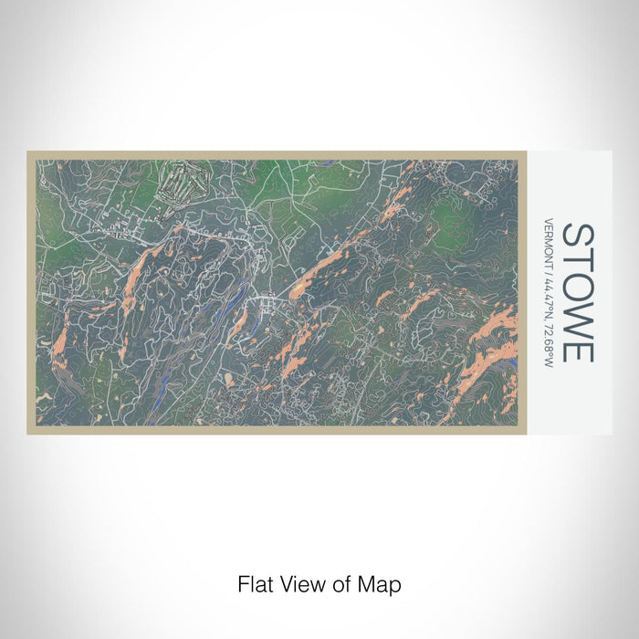 Rendered View of Stowe Vermont Map on 17oz Stainless Steel Insulated Bottle with printed afternoon style map