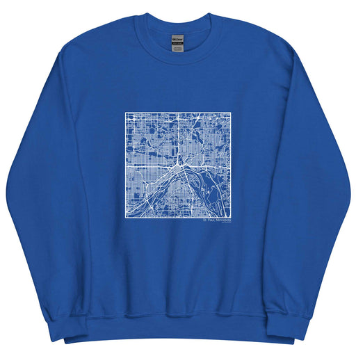 St. Paul Minnesota  Map Unisex Crewneck Sweater with City inscription in Royal Blue
