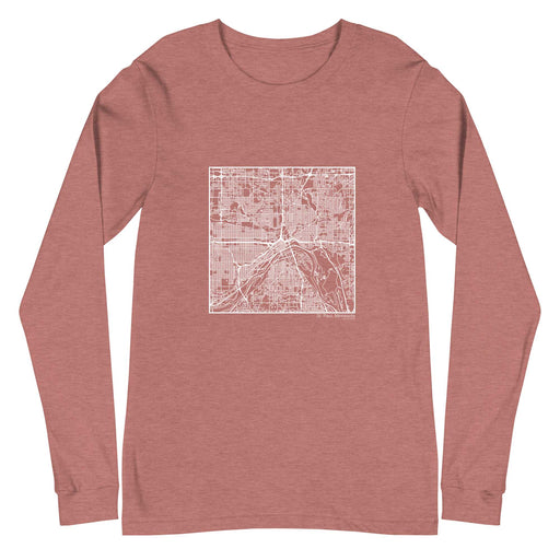 St. Paul Minnesota  Map Unisex Long-Sleeve T-shirt with City inscription in Heather Mauve