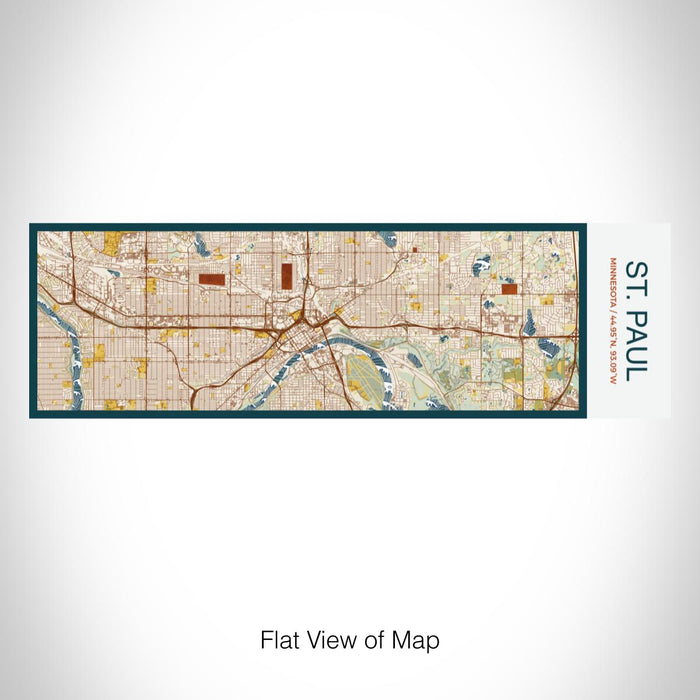 Rendered View of St. Paul Minnesota Map on 10oz Stainless Steel Insulated Cup in Woodblock with Sliding Lid