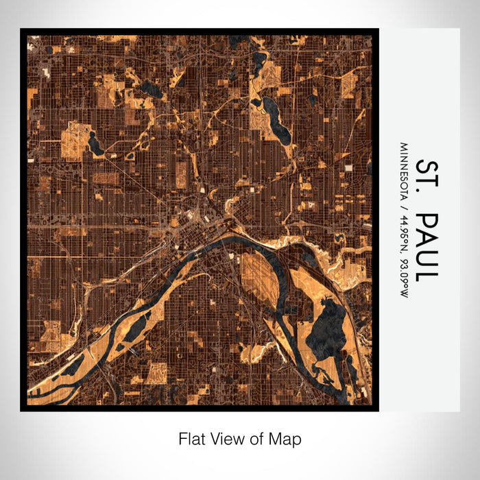 Rendered View of St. Paul Minnesota Map on 17oz Stainless Steel Insulated Tumbler in Ember Map Style