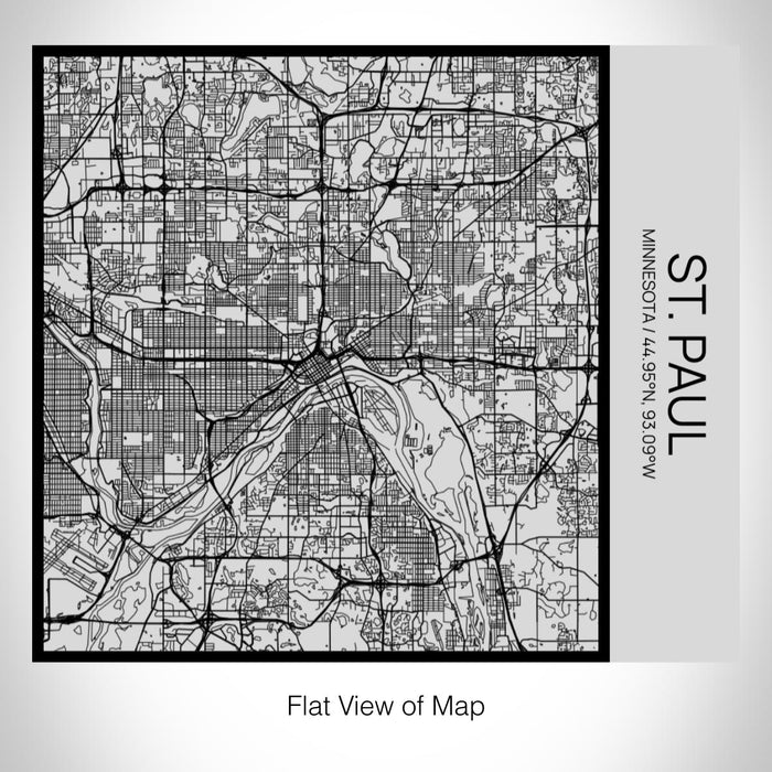 Rendered View of St. Paul Minnesota Map on 17oz Stainless Steel Insulated Tumbler in Tactile Lines with Succulent in Background