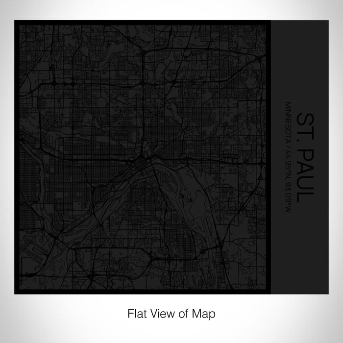 Rendered View of St. Paul Minnesota Map on 17oz Stainless Steel Insulated Tumbler in Matte Black with Tactile Lines