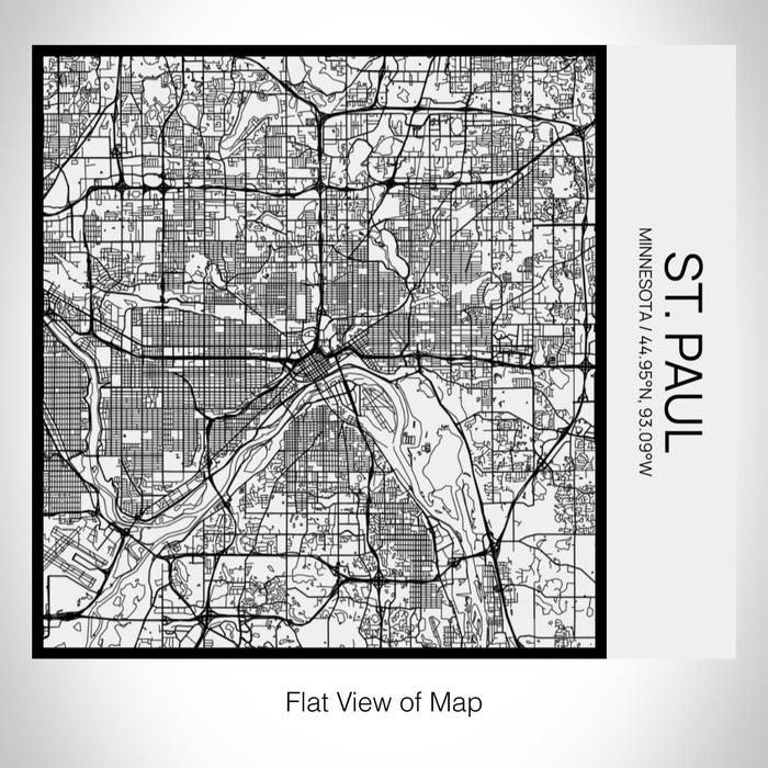 Rendered View of St. Paul Minnesota Map on 17oz Stainless Steel Insulated Tumbler in Matte White with Tactile Lines