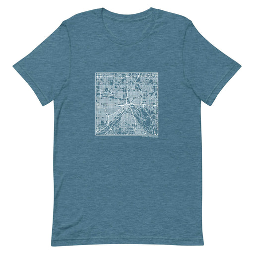 St. Paul Minnesota  Map Unisex T-Shirt with City inscription in Heather Teal