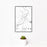 12x18 St. Peter Minnesota Map Print Portrait Orientation in Classic Style With Small Cactus Plant in White Planter