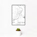 12x18 St. Peter Minnesota Map Print Portrait Orientation in Classic Style With Small Cactus Plant in White Planter