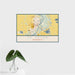 16x24 St. Peter Minnesota Map Print Landscape Orientation in Woodblock Style With Tropical Plant Leaves in Water