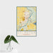 16x24 St. Peter Minnesota Map Print Portrait Orientation in Woodblock Style With Tropical Plant Leaves in Water