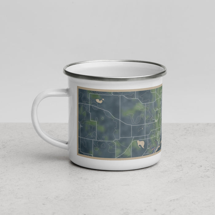 Left View Custom St. Peter Minnesota Map Enamel Mug in Afternoon