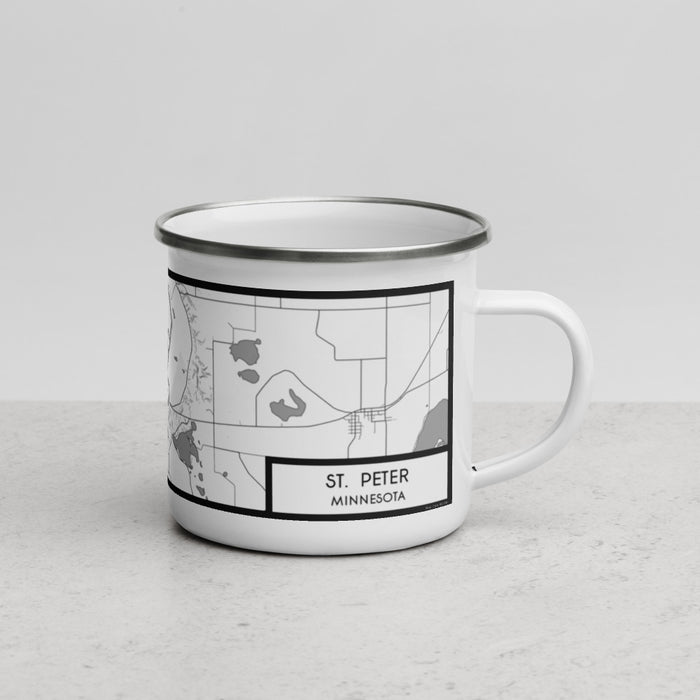 Right View Custom St. Peter Minnesota Map Enamel Mug in Classic