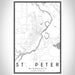 St. Peter Minnesota Map Print Portrait Orientation in Classic Style With Shaded Background