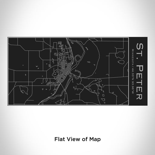 Rendered View of St. Peter Minnesota Map Engraving on 17oz Stainless Steel Insulated Cola Bottle in Black
