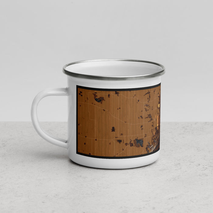 Left View Custom St. Peter Minnesota Map Enamel Mug in Ember