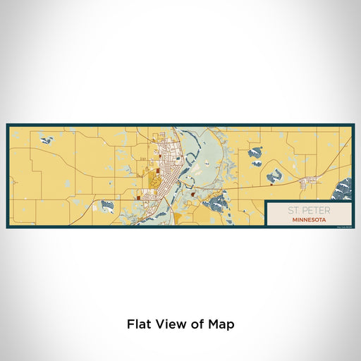 Flat View of Map Custom St. Peter Minnesota Map Enamel Mug in Woodblock