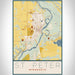 St. Peter Minnesota Map Print Portrait Orientation in Woodblock Style With Shaded Background