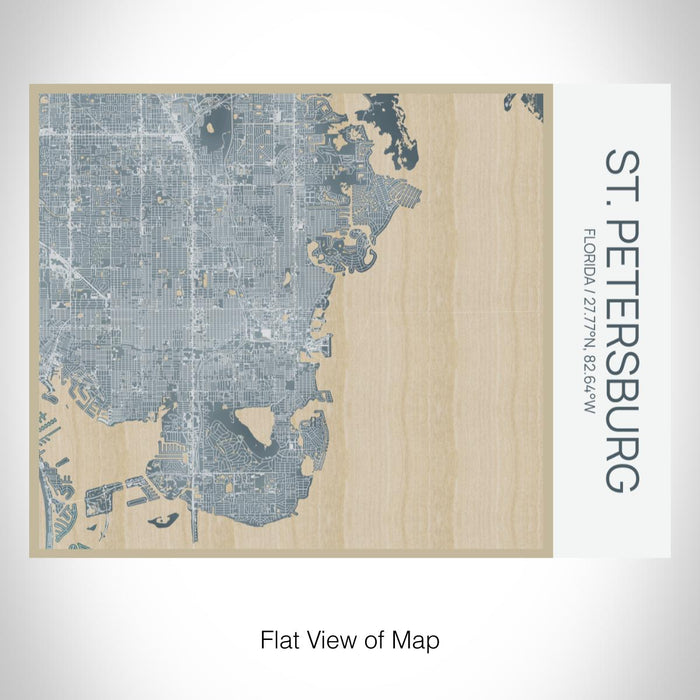 Rendered View of St. Petersburg Florida Map on 20oz Stainless Steel Insulated Bottle with Bamboo Top with printed afternoon style map
