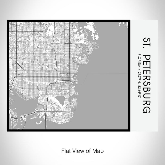 Rendered View of St. Petersburg Florida Map on 20oz Stainless Steel Insulated Bottle with Bamboo Top with printed classic style map