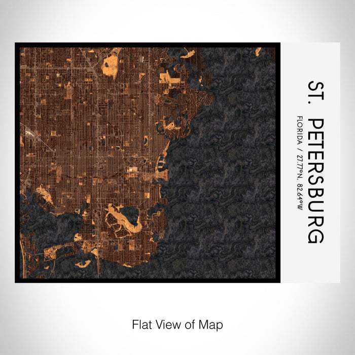 Rendered View of St. Petersburg Florida Map on 20oz Stainless Steel Insulated Bottle with Bamboo Top with printed ember style map