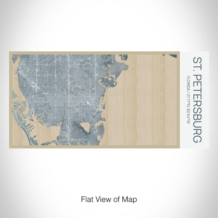 Rendered View of St. Petersburg Florida Map on 17oz Stainless Steel Insulated Bottle with printed afternoon style map