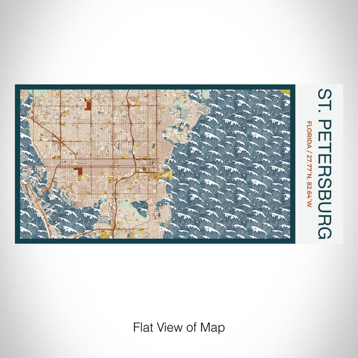 Rendered View of St. Petersburg Florida Map on 17oz Stainless Steel Insulated Bottle with printed woodblock style map